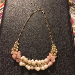 Faux pearl pink and white necklace